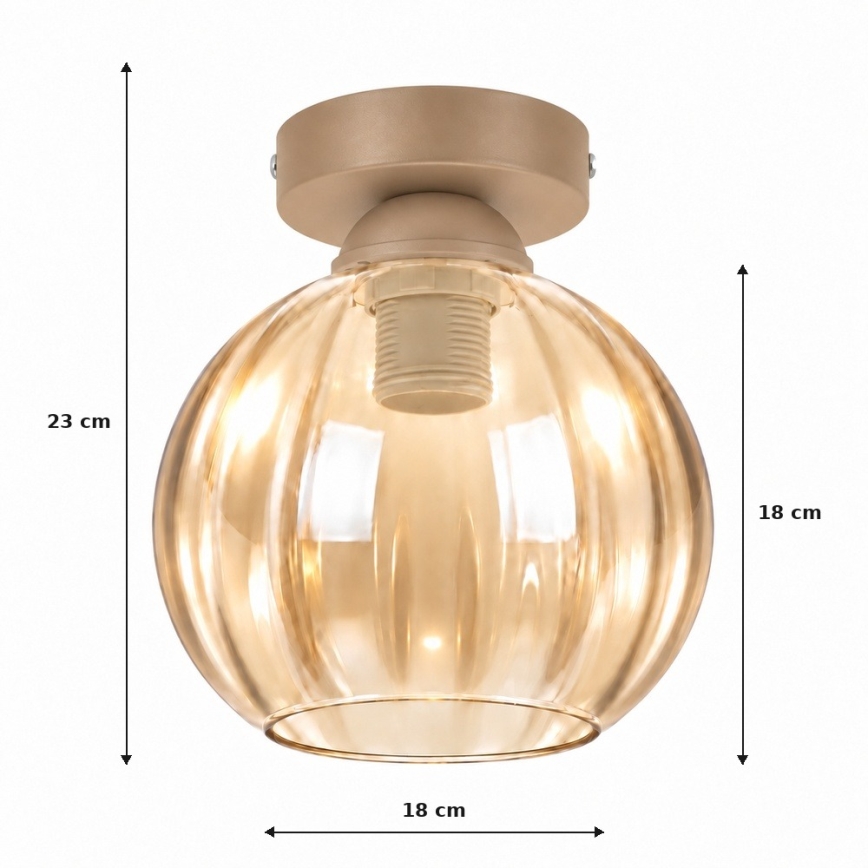 BRILAGI - LED laelamp RETRO GLASS 1xE27/60W/230V läbimõõt 18 cm beež/suitsune beež