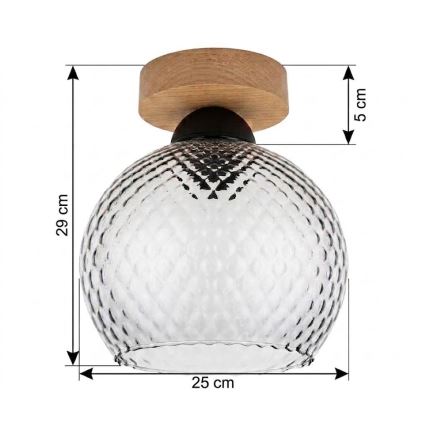 BRILAGI - LED laelamp RETRO GLASS 1xE27/60W/230V läbimõõt 25 cm tamm/suitsuhall