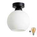 BRILAGI - LED laevalgusti RETRO GLASS 1xE27/60W/230V Ø 15 cm must/valge