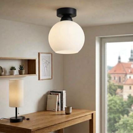 BRILAGI - LED laevalgusti RETRO GLASS 1xE27/60W/230V Ø 15 cm must/valge