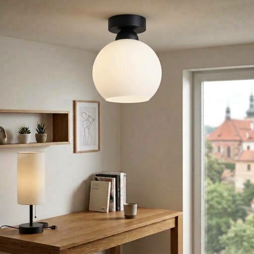 BRILAGI - LED laevalgusti RETRO GLASS 1xE27/60W/230V Ø 15 cm must/valge