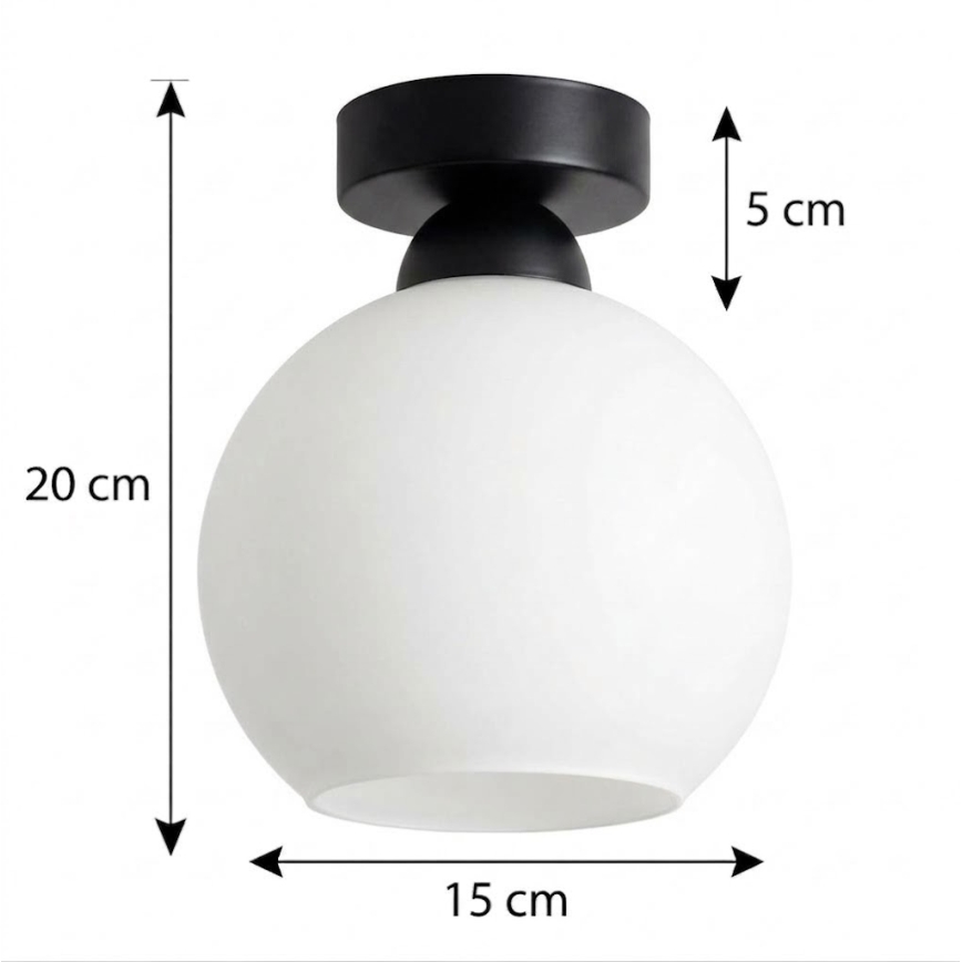BRILAGI - LED laevalgusti RETRO GLASS 1xE27/60W/230V Ø 15 cm must/valge