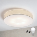 Brilagi - LED laevalgusti SIRIJA 6xE27/15W/230V läbimõõt 80 cm kreemjas