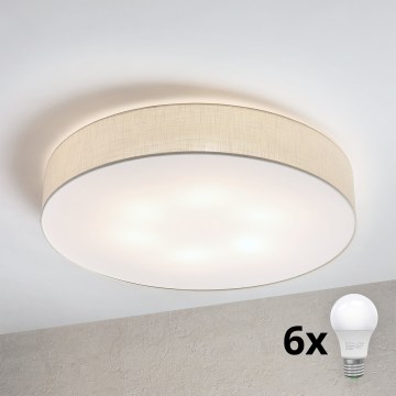 Brilagi - LED laevalgusti SIRIJA 6xE27/15W/230V läbimõõt 80 cm kreemjas