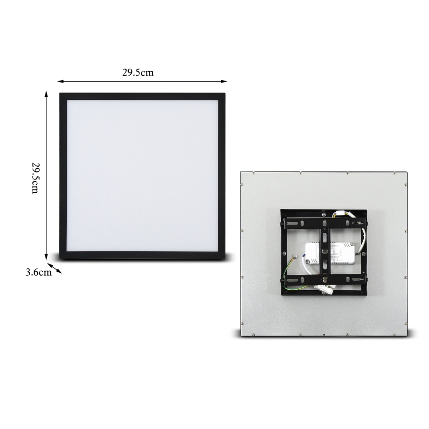 Brilagi - LED Laevalgusti SLIMFRAME LED/25W/230V 30x30 cm must