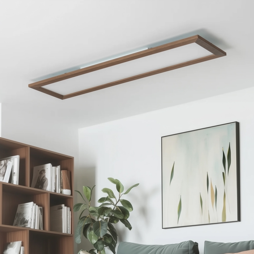 Brilagi - LED Laevalgusti SLIMFRAME WOOD LED/58W/230V 124x34 cm tumepruun