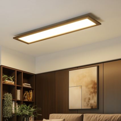 Brilagi - LED Laevalgusti SLIMFRAME WOOD LED/58W/230V 124x34 cm tumepruun