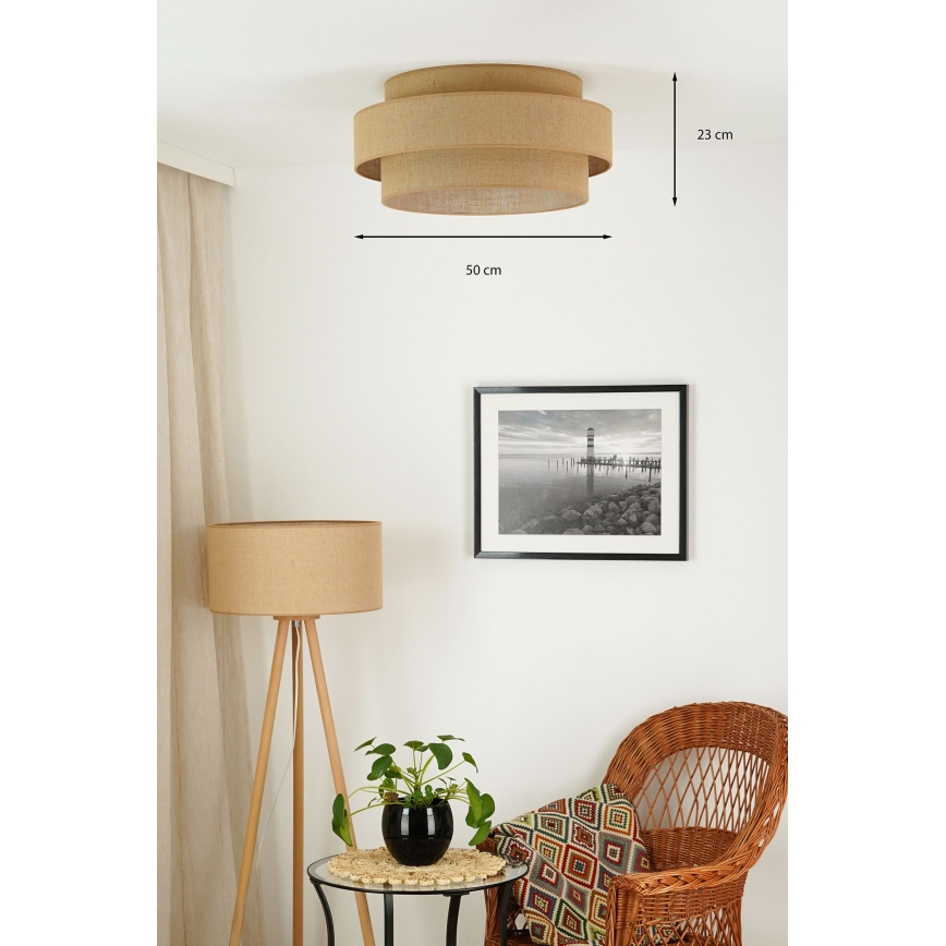 Brilagi - LED Laevalgusti SPACE YUTE LED/12W/230V d. 50 cm 3000K/4000K/6400K beež