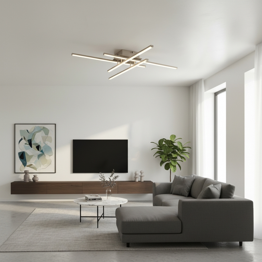 Brilagi - LED laelamp STRIPES LED/37W/230V 68x68 cm hõbedane