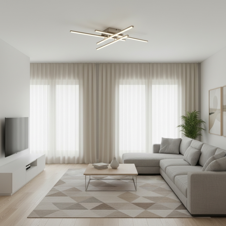 Brilagi - LED laelamp STRIPES LED/37W/230V 68x68 cm hõbedane