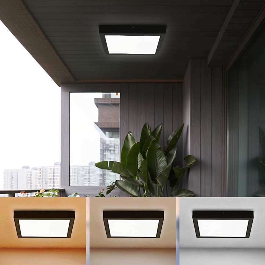 Brilagi - LED Laevalgusti vannituppa FRAME LED/24W/230V 30x30 cm 3000/4000/6000K IP44 must