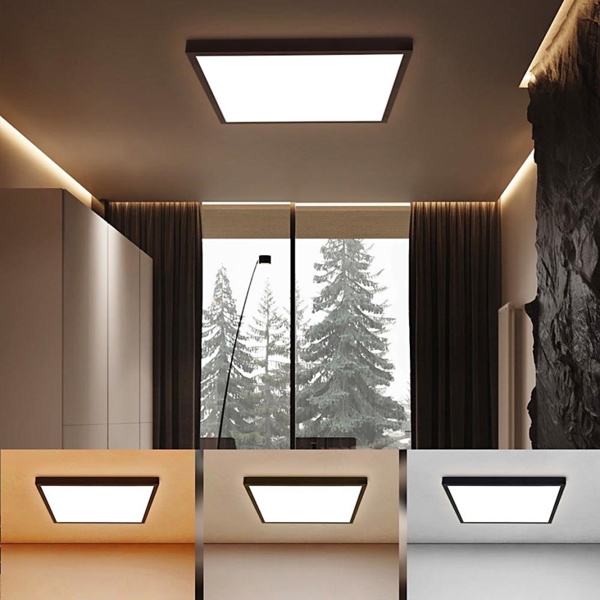 Brilagi - LED Laevalgusti vannituppa FRAME LED/50W/230V 60x60 cm 3000/4000/6000K IP44 must