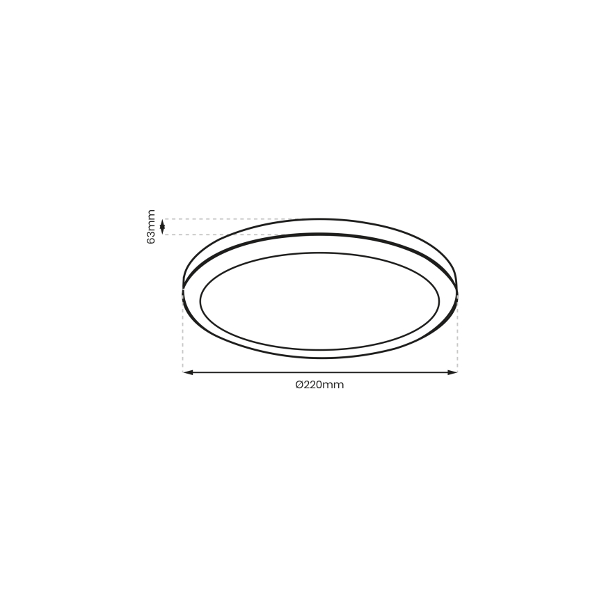 Brilagi - LED Laevalgusti vannituppa PERA LED/18W/230V d. 22 cm IP65 must