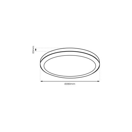 Brilagi - LED Laevalgusti vannituppa PERA LED/24W/230V d. 28 cm IP65 must