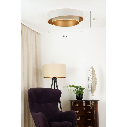 Brilagi - LED Laevalgusti VEGAS SHINE LED/24W/230V d. 60 cm beež/kreemikas