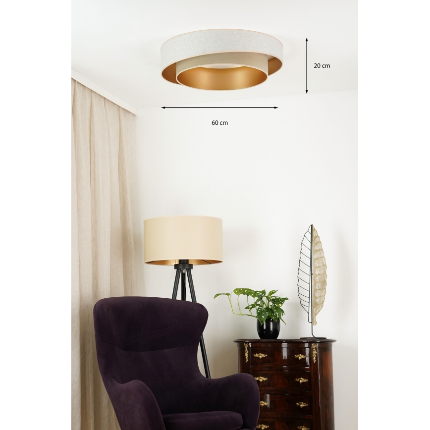 Brilagi - LED Laevalgusti VEGAS SHINE LED/24W/230V d. 60 cm beež/kreemikas