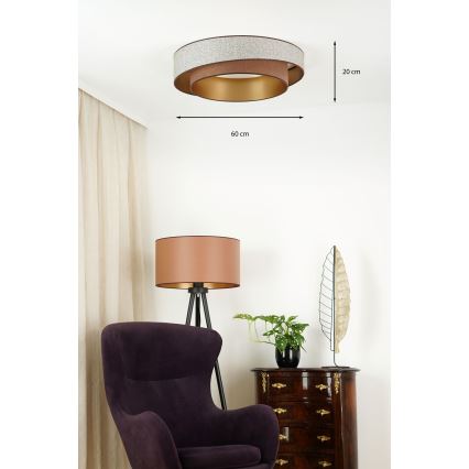 Brilagi - LED Laevalgusti VEGAS SHINE LED/24W/230V d. 60 cm pruun
