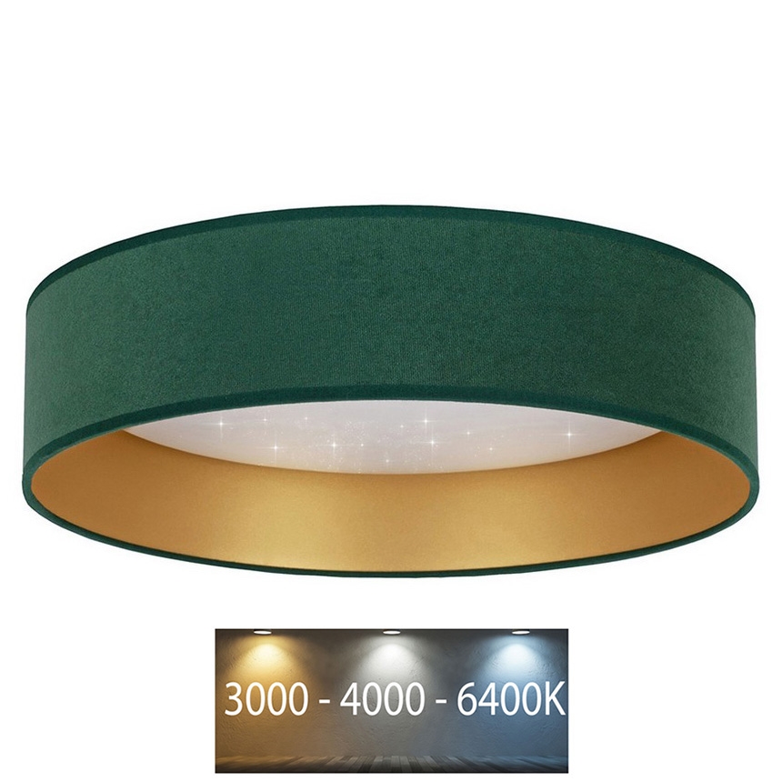 Brilagi - LED Laevalgusti VELVET STAR LED/24W/230V d. 40 cm 3000K/4000K/6400K roheline/kuldne