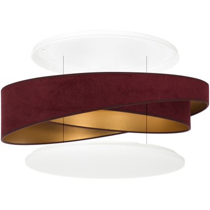 BRILAGI - LED laelamp VELVET TWIST LED/24W/230V 4000K läbimõõt 55 cm veinipunane/kuldne