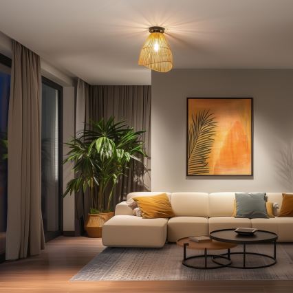 Brilagi - LED lakke kinnitatav lühter CERIA BOHO 1xE27/40W/230V, läbimõõt 30 cm, pruun