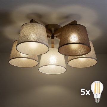 BRILAGI - LED lakke kinnitatav lühter LATTE SABIA 5xE27/15W/230V mänd/mix
