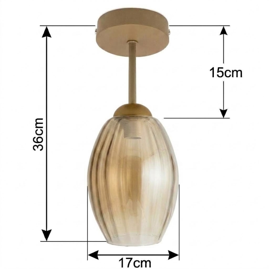 BRILAGI - LED pinnapealne laelamp RETRO GLASS 1xE27/60W/230V läbimõõt 17 cm beež/suitsune beež
