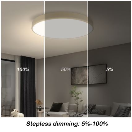 Brilagi - LED Lakkevalgus dimmeritu POOL SMART LED/60W/230V diameeter 50 cm Wi-Fi Tuya beež + kaugjuhtimispult