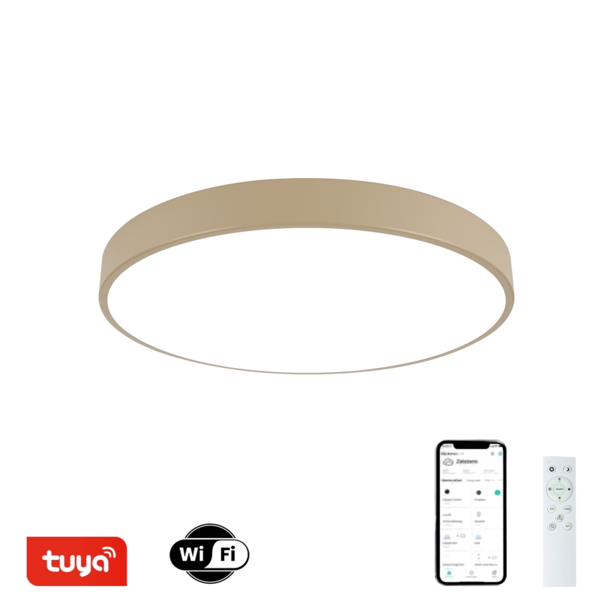 Brilagi - LED Lakkevalgus dimmeritu POOL SMART LED/60W/230V diameeter 50 cm Wi-Fi Tuya beež + kaugjuhtimispult