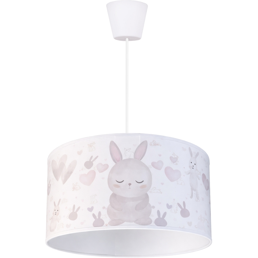 Brilagi - LED laste laelamp nööril BOBO 1xE27/60W/230V, läbimõõt 35 cm, valge/jänesed
