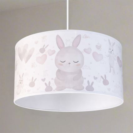 Brilagi - LED laste laelamp nööril BOBO 1xE27/60W/230V, läbimõõt 35 cm, valge/jänesed