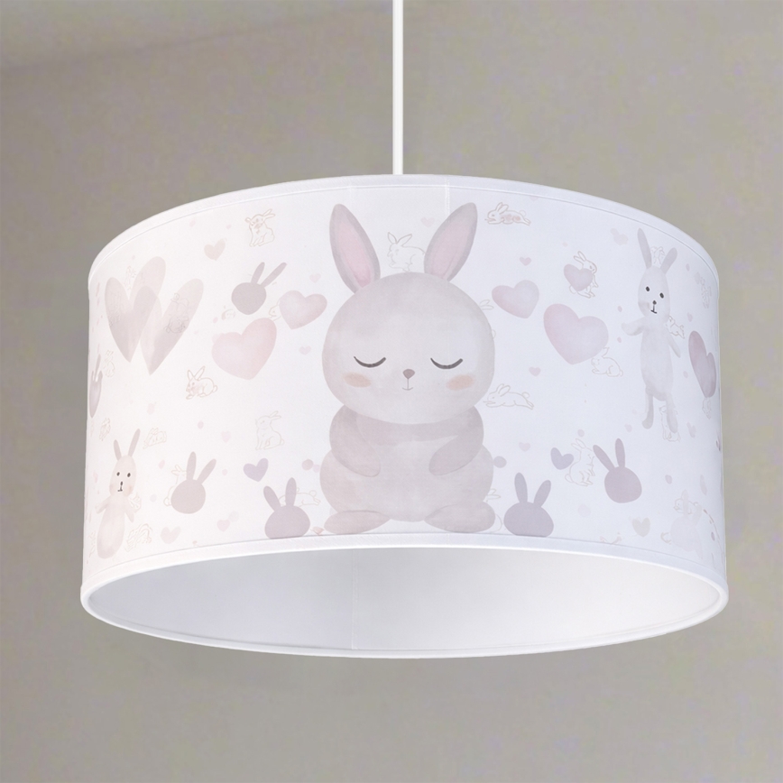 Brilagi - LED laste laelamp nööril BOBO 1xE27/60W/230V, läbimõõt 35 cm, valge/jänesed