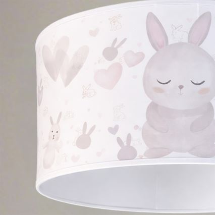 Brilagi - LED laste laelamp nööril BOBO 1xE27/60W/230V, läbimõõt 35 cm, valge/jänesed