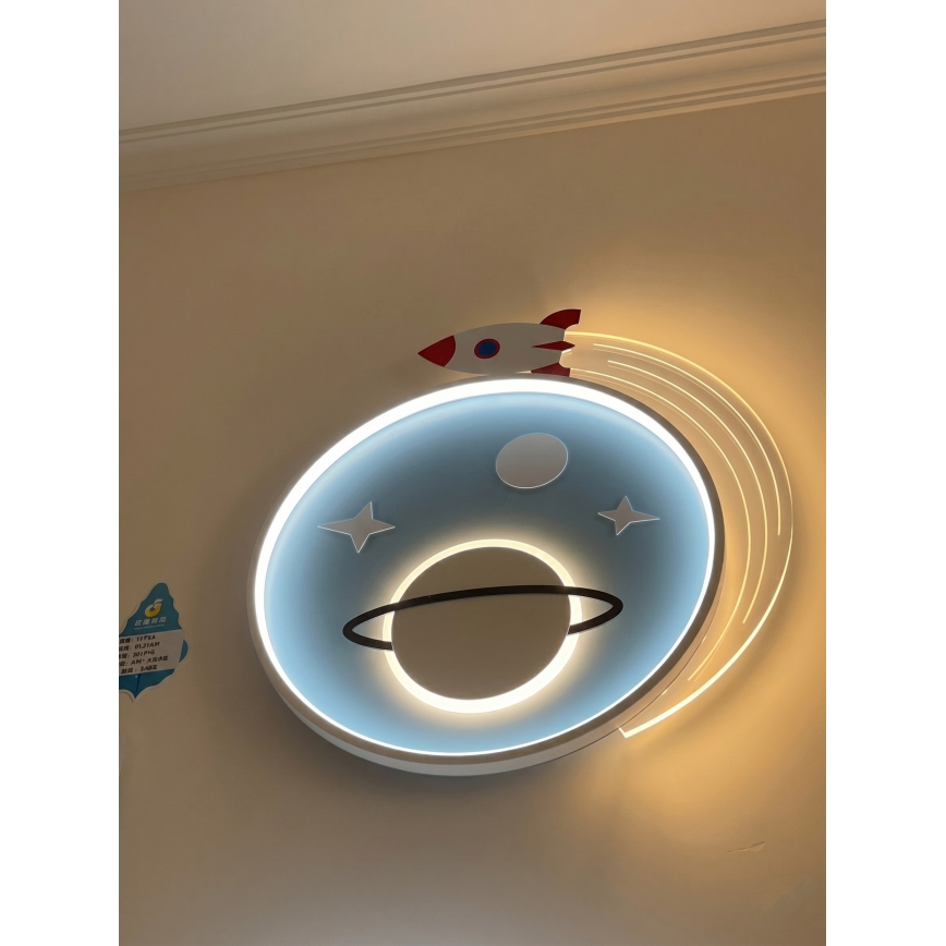 Brilagi -LED Laste laelamp STARSHIP LED/64W/230V 3000/4500K sinine