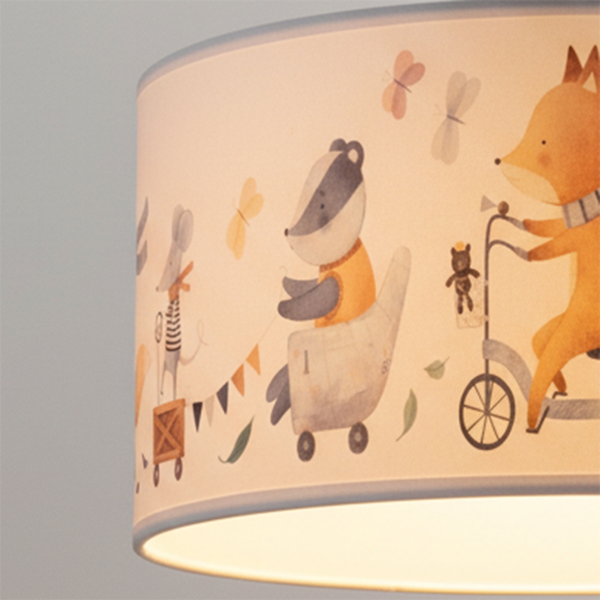 Brilagi - LED laste lühter kaablil BOBO 1xE27/60W/230V läbimõõt 35 cm valge/loomakesed