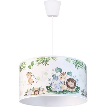 Brilagi - LED laste lühter köiega BOBO 1xE27/10W/230V Ø 35 cm valge/džungel