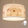 Brilagi - LED-laste lühter nööril BOBO 1xE27/60W/230V, Ø 35 cm, roosa/haldjad