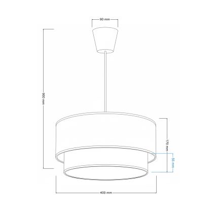 Brilagi - LED lastetoa rippvalgusti kaabliga BOBO 1xE27/60W/230V läbimõõt 40 cm kreemjas/roosa/jänesed