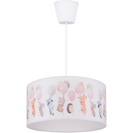 Brilagi - LED laste lühter riputuskaabliga BOBO 1xE27/60W/230V läbimõõt 35 cm valge/loomamotiivid