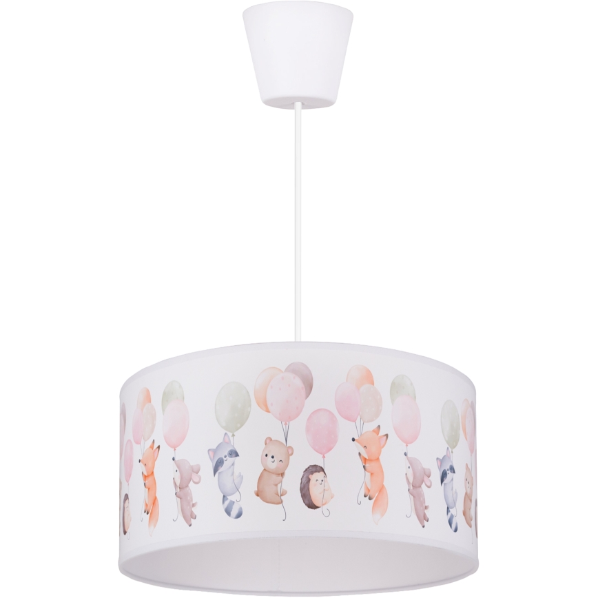 Brilagi - LED laste lühter riputuskaabliga BOBO 1xE27/60W/230V läbimõõt 35 cm valge/loomamotiivid