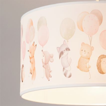Brilagi - LED laste lühter riputuskaabliga BOBO 1xE27/60W/230V läbimõõt 35 cm valge/loomamotiivid