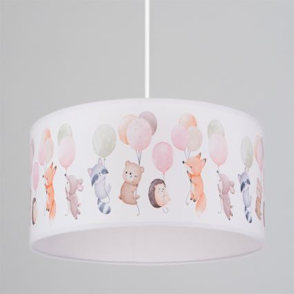 Brilagi - LED laste lühter riputuskaabliga BOBO 1xE27/60W/230V läbimõõt 35 cm valge/loomamotiivid