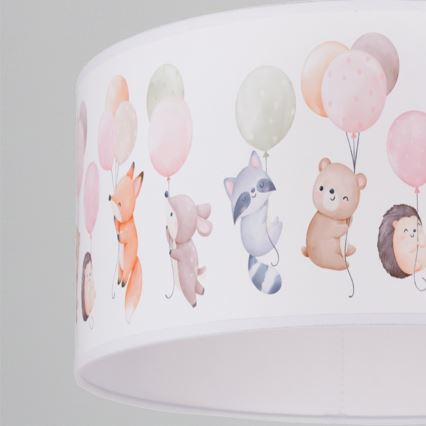 Brilagi - LED laste lühter riputuskaabliga BOBO 1xE27/60W/230V läbimõõt 35 cm valge/loomamotiivid