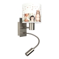 BRILAGI - LED laste painduv seinavalgusti BOBO 1xE27/25W/230V + LED/3W mattkroom/valge/loomamotiivid