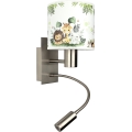 BRILAGI - LED laste painduv seinavalgusti BOBO 1xE27/25W/230V + LED/3W mattkroom/valge/roheline/džungel