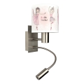 BRILAGI - LED laste painduv seinavalgusti BOBO 1xE27/25W/230V + LED/3W mattkroom/valge/roosa/baleriinid