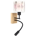 BRILAGI - LED laste painduv seinavalgusti BOBO WOOD 1xE27/25W/230V + LED/3W tamm/must/valge/roosa/baleriinid