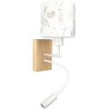 BRILAGI - LED laste painduv seinavalgusti BOBO WOOD 1xE27/25W/230V + LED/3W tamm/valge/jänesed
