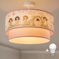 Brilagi - LED laste pinnapealne laelamp BOBO 1xE27/60W/230V läbimõõt 40 cm roosa/haldjad