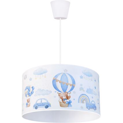 Brilagi - LED-laste rippvalgusti kaabliga BOBO 1xE27/10W/230V läbimõõt 35 cm sinine/karukestega