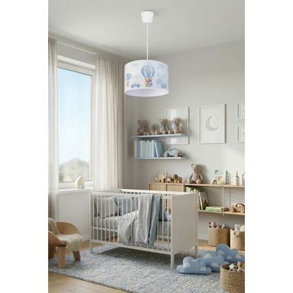 Brilagi - LED-laste rippvalgusti kaabliga BOBO 1xE27/10W/230V läbimõõt 35 cm sinine/karukestega